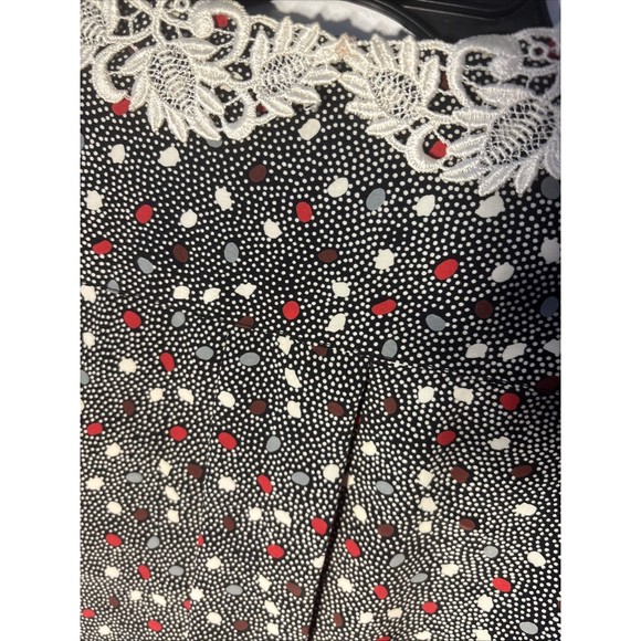Vintage Oscar De La Renta Expressions  Blouse Shirt Polka Dot Button Down Sz 8 - Picture 10 of 12